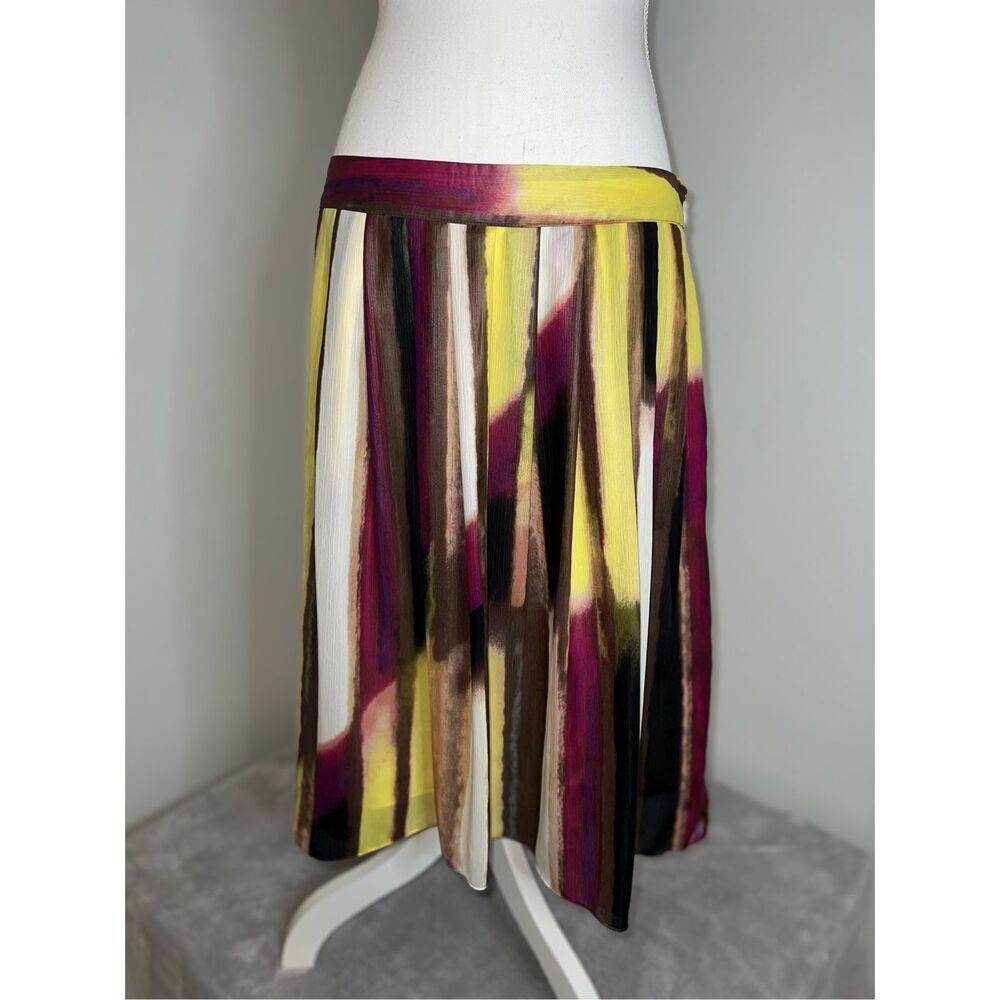Women’s Boho Water Color Purple Midi Skirt MEDIUM